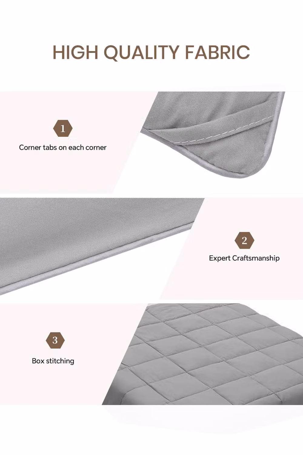 Living and Home Microfibre Down Alternative Quilted Duvet Insert with Corner Tabs in Light Grey, Single – 4
