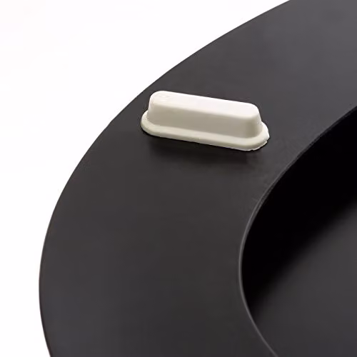 Orsina Oval Soft Close Toilet Seat with Scratch-Resistant Veneer Lid in Grey and Black, W/D/H: 45 x 36 x 7 cm – 2