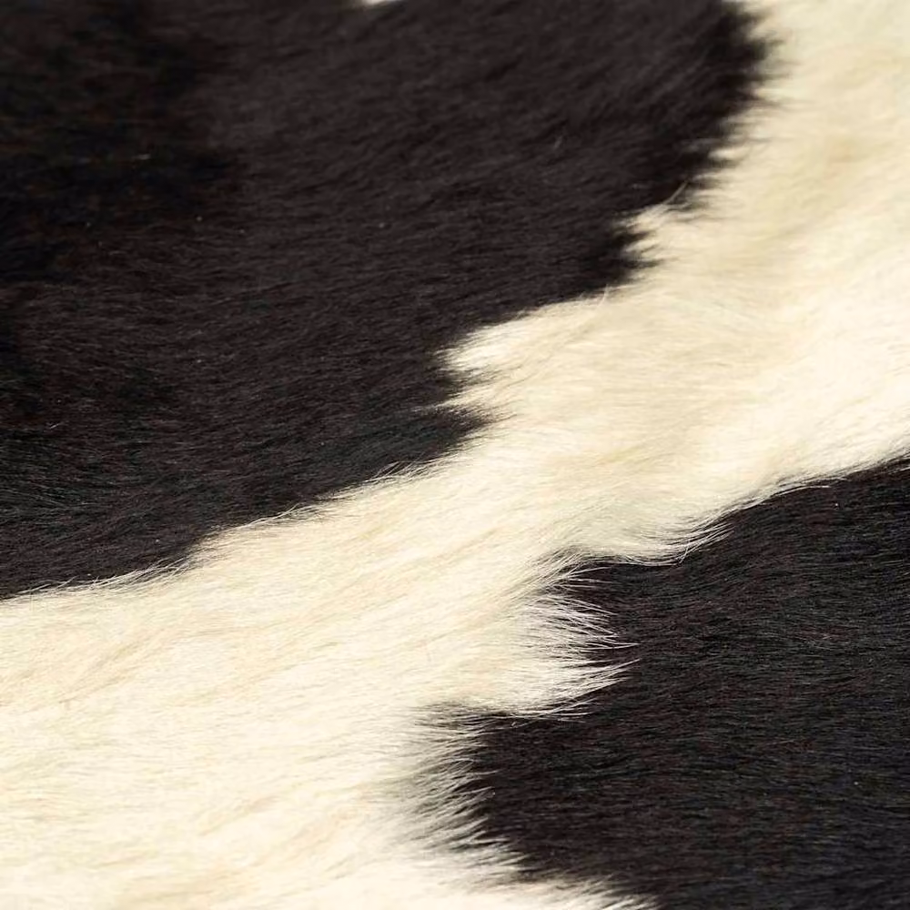 Berkfield Home Real Cowhide Rug in Black and White, W: 180 cm, L: 220 cm – 2