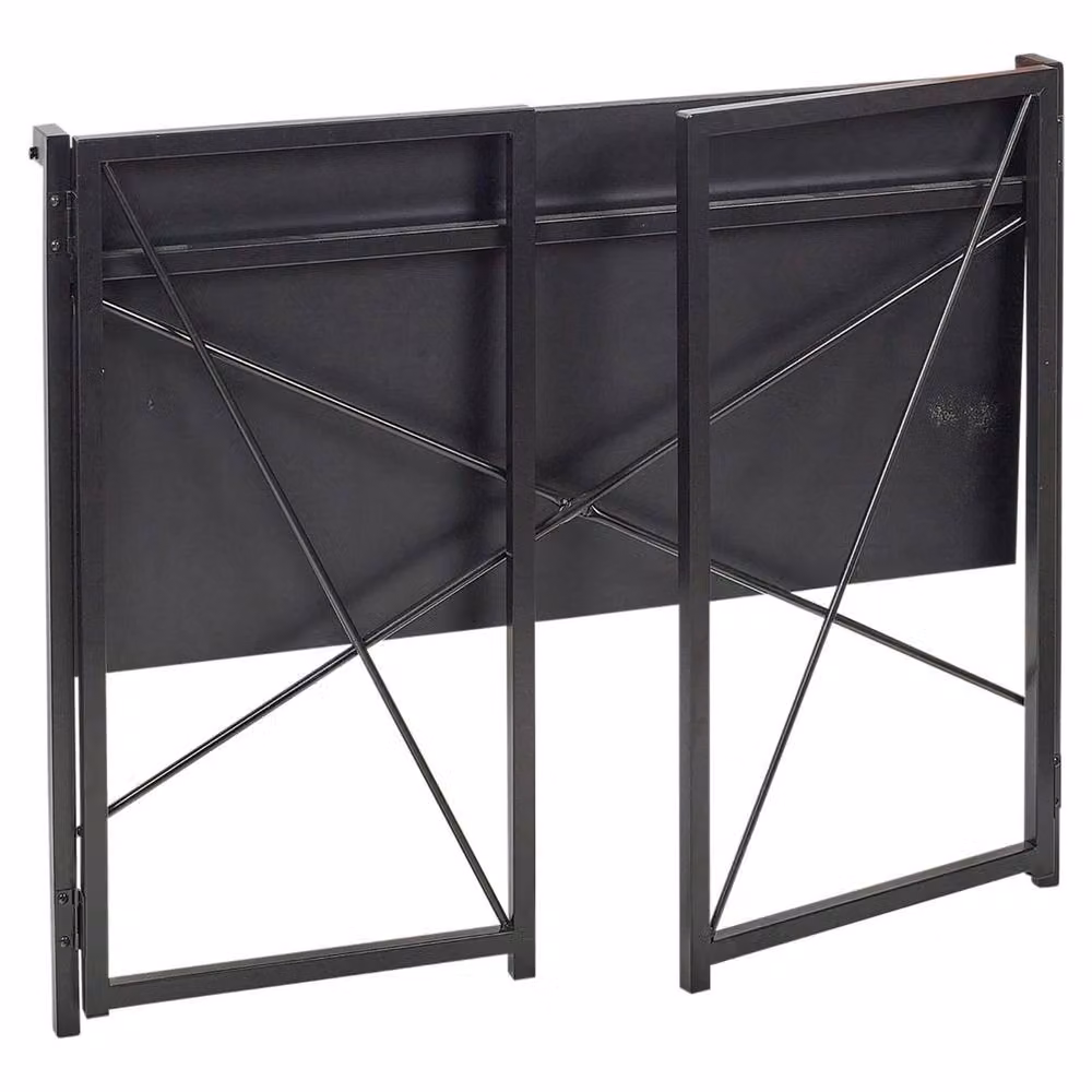 FORGEVIO Black Wooden Folding Computer Desk with Steel Legs – 3