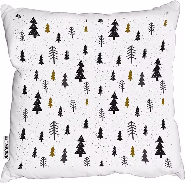 Benjamin Tate Design LTD Winter Graphic Outdoor Comfy Square Cushion in White, W/D/H: 60 x 60 x 60 cm