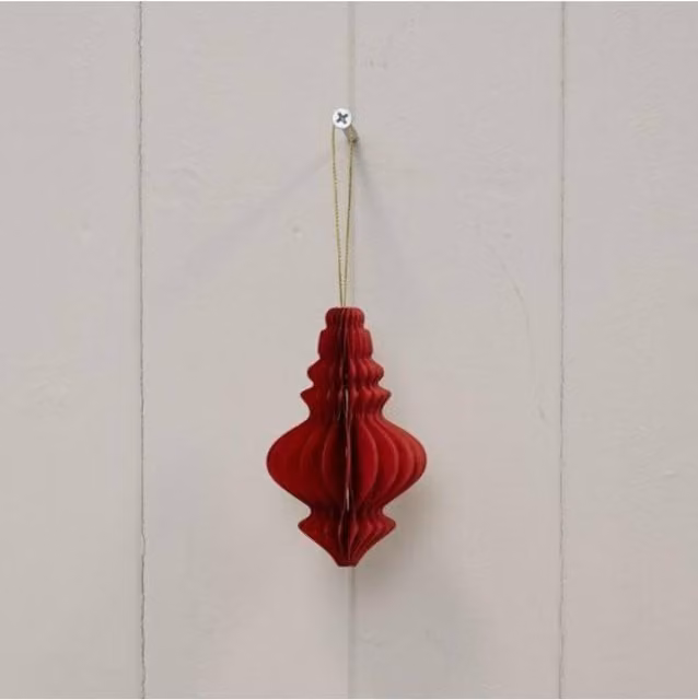 KDMD Set of 3 Red Round Paper Chandelier Baubles