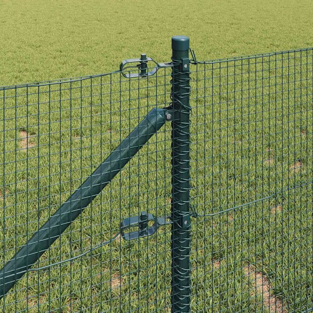 Berkfield Home Green Steel Welded Wire Fence with 13 In-Ground Spike Posts, W: 0.5 m, L: 100 m – 2