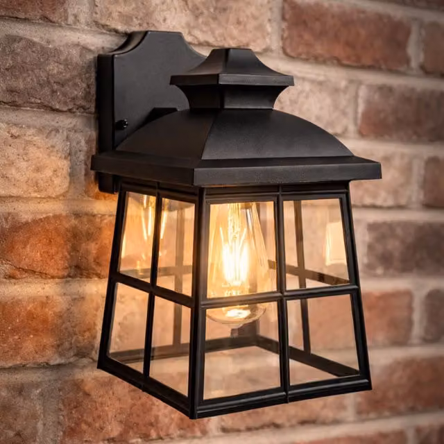 CGC Lighting Henri Black Outdoor Wall Lantern Classic Style with E27 Bulb Holder – 6