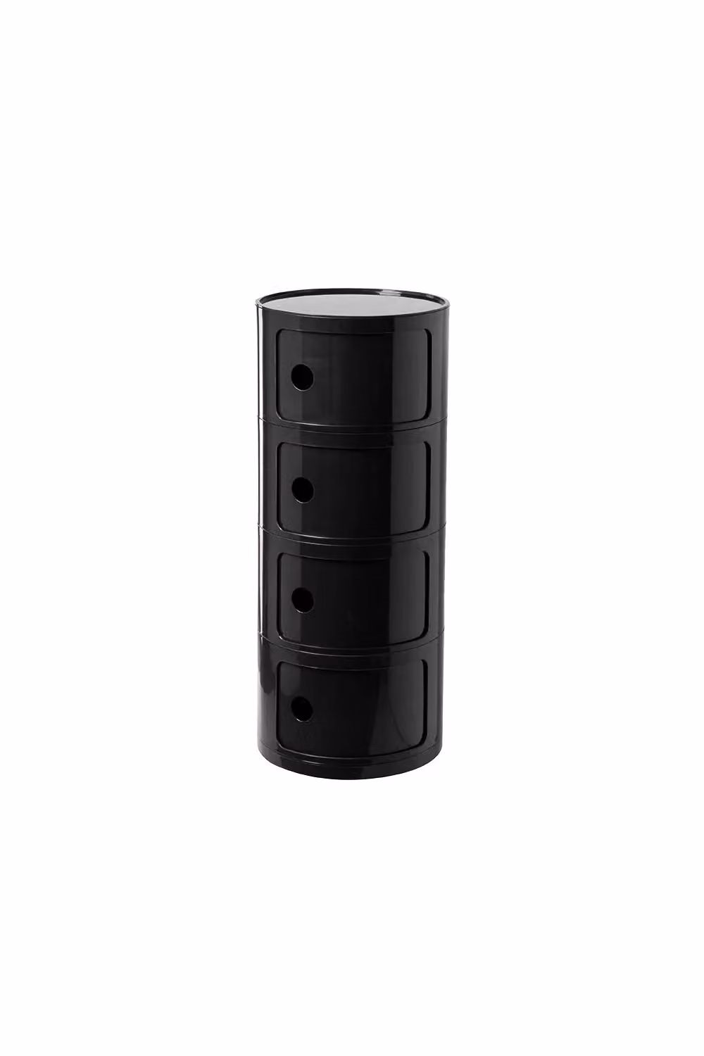 Living and Home 4-Tiered Glossy Plastic Storage Drawer Unit in Black – 3