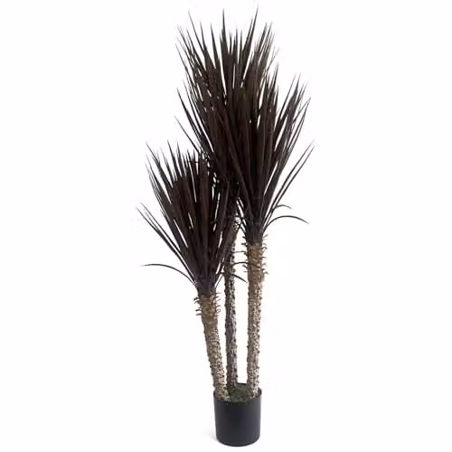 Leaf Design UK Artificial Yukka Tree, Dark Red Brown and Dark Brown, Height: 155 cm – 6