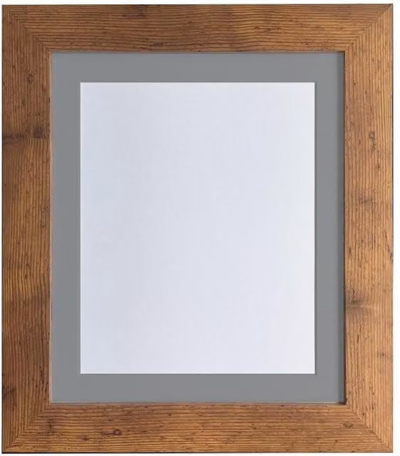 Frames & Mirrors 4U Metro Vintage Walnut Wood Frame with Dark Grey Mount for 10 x 8 Inch Images