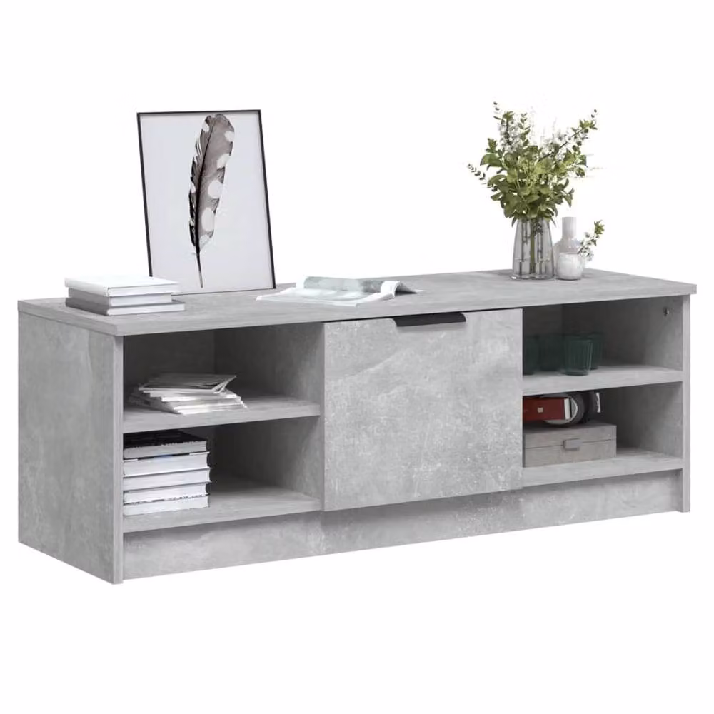 Berkfield Home TV Cabinet in Concrete Grey, W/D/H: 102 x 35.5 x 36.5 cm – 3