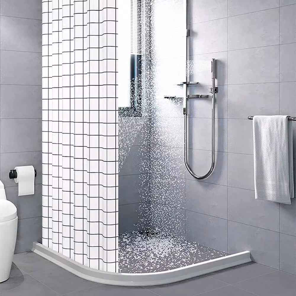 FLAVORA White Shower Water Barrier Floor Sealing Strip, Width: 180 cm, Height: 180 cm – 3