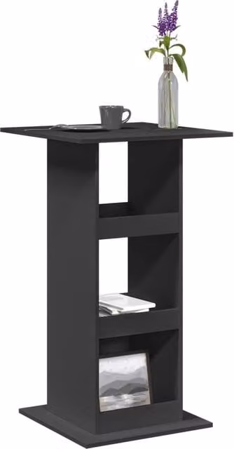Berkfield Home Bar Table with Storage in Black, W/D/H: 60 x 60 x 102 cm