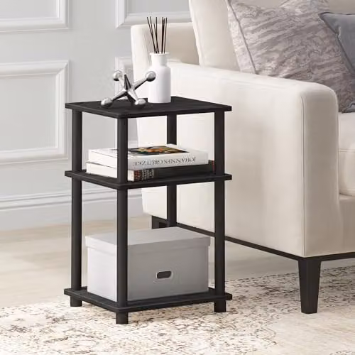 Furinno JUST 3-Tier Side Table with Open Shelves in Americano Brown – 2