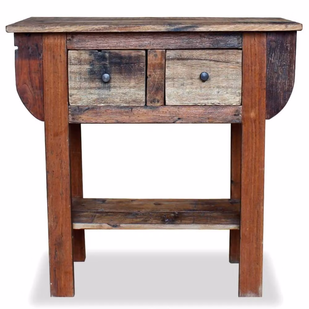 Berkfield Home Solid Reclaimed Wood Console Table in Brown, W/D/H: 80 x 35 x 80 cm – 2