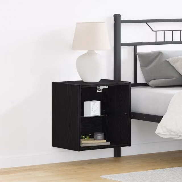 Berkfield Home Black Oak Floating Shelf with Integrated Lighting, W: 40 cm, D: 28 cm, H: 5 cm – 1