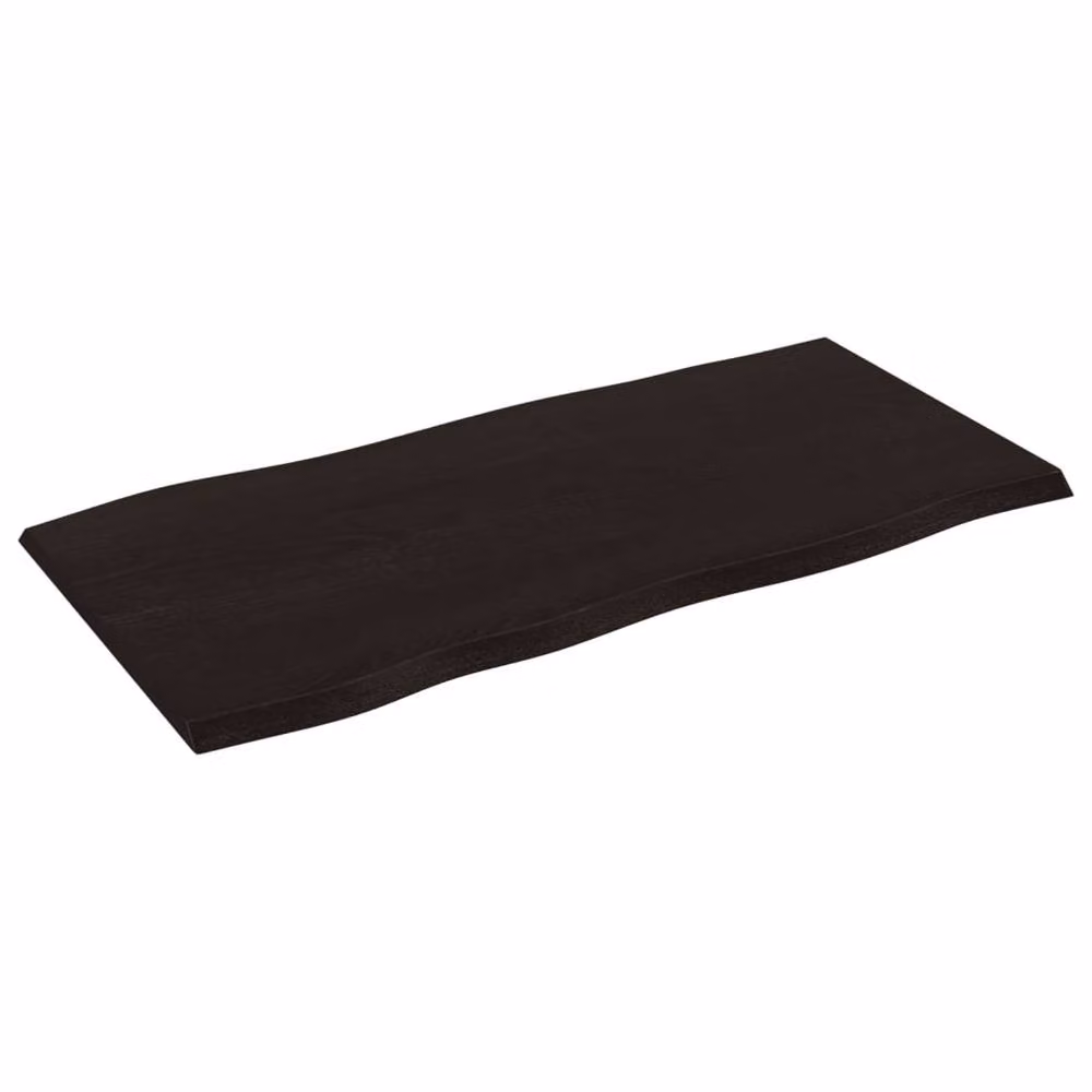Berkfield Home Dark Grey Live Edge Solid Oak Wood Table Top Countertop W/D/H: 100 x 50 x 2 cm – 3