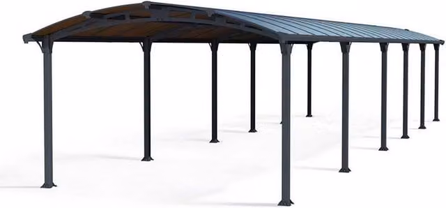 Palram Arcadia Polycarbonate Carport in Grey, L1290 x W359 x H242 cm