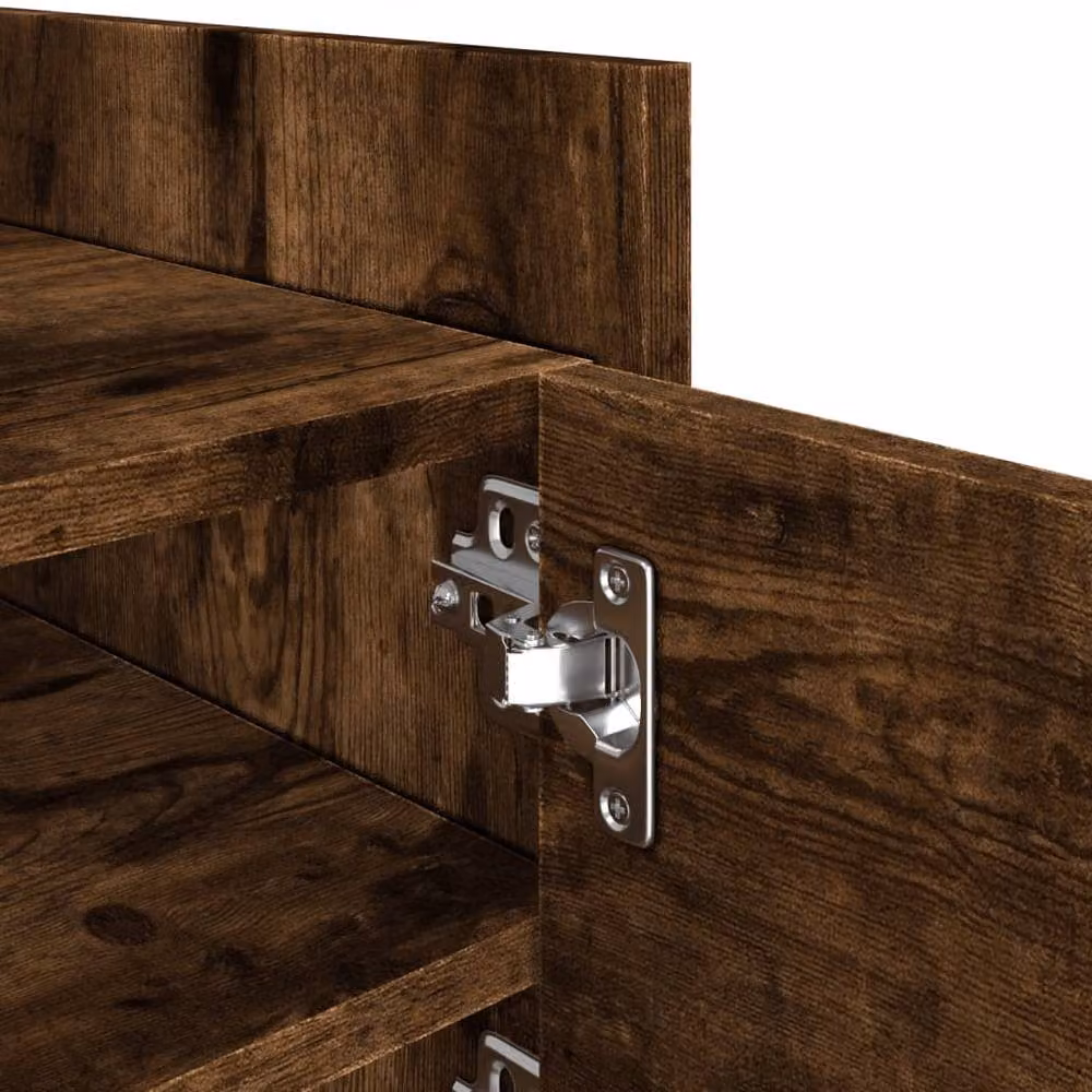 Berkfield Home Smoked Oak TV Cabinet in Brown, W/D/H: 80 x 35 x 40 cm – 5
