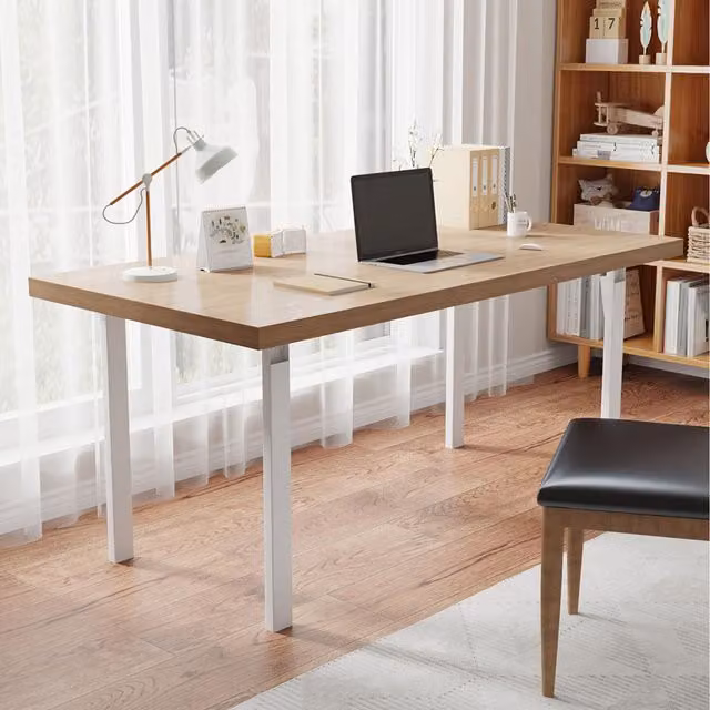 Livingandhome Set of 2 Foldable Metal Table Legs in Matt White