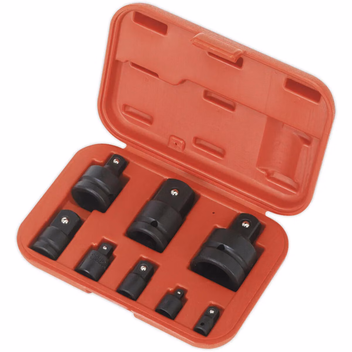 Loops 8 Piece Impact Wrench Socket Adaptor Set in Chrome Vanadium Steel, Multicolour and Black – 3