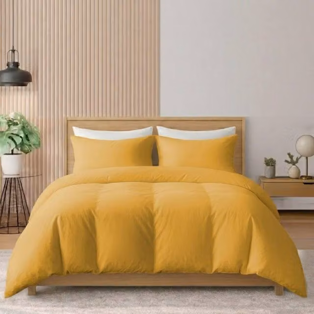Pamposh 400 Thread Count Mako Satin Cotton Duvet Cover Set in Yellow, 200 x 200 cm – 1