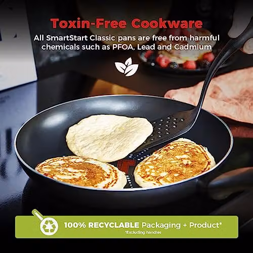 Tower SmartStart Classic 30cm Aluminium Non-Stick Frying Pan, Black – 4