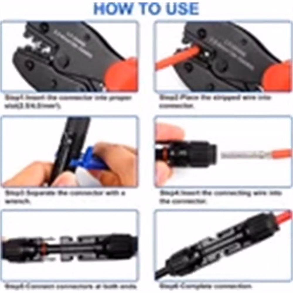 Nordara Carbon Steel Connector Spanner PV Crimper Wire Stripper Crimping Kit in Black and Multicolour, W: 100 cm – 4