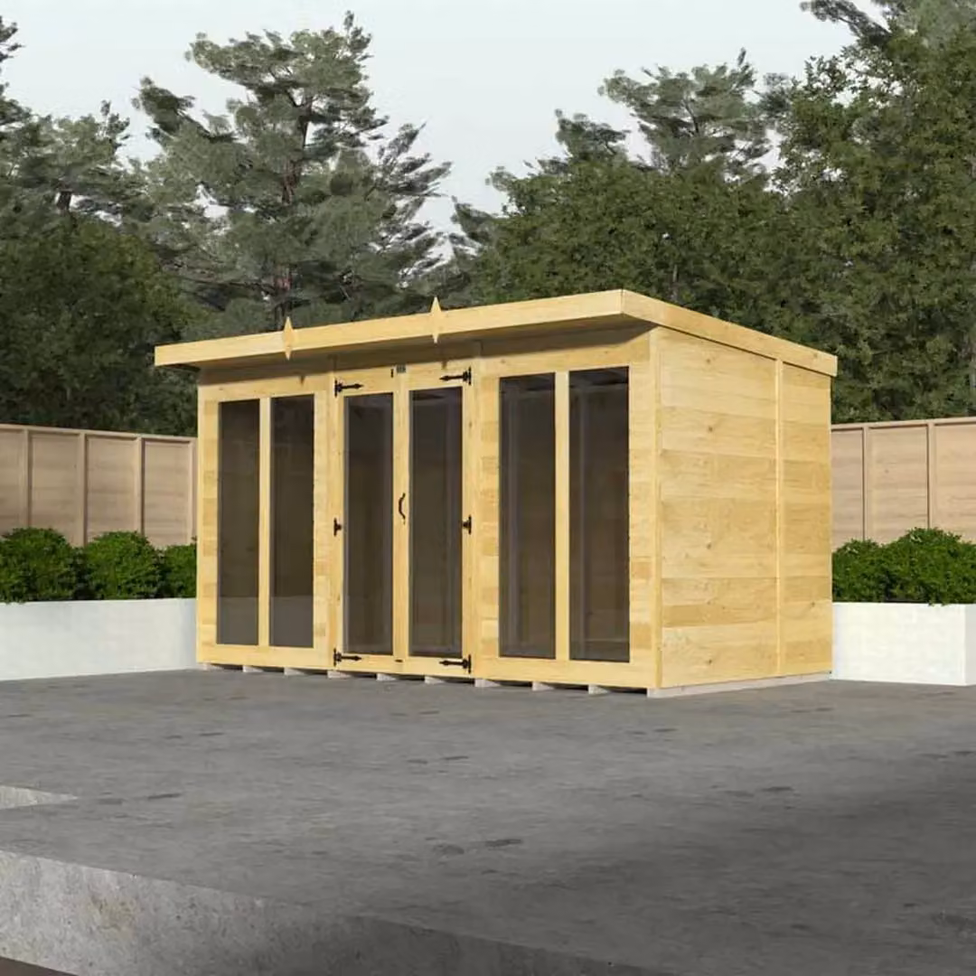 Buttercup Farm Brown Pent Summer House with Full Height Window, W: 474 cm, D: 231 cm, H: 201 cm – 2