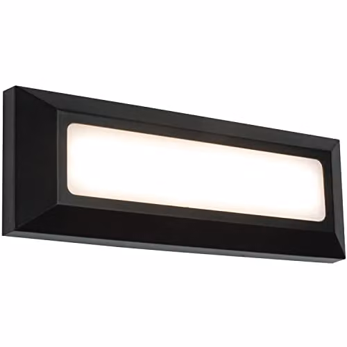Loops Outdoor IP65 Wall Mounted Pathway Guide Light with 3W Warm White LED in Black Plastic – 1