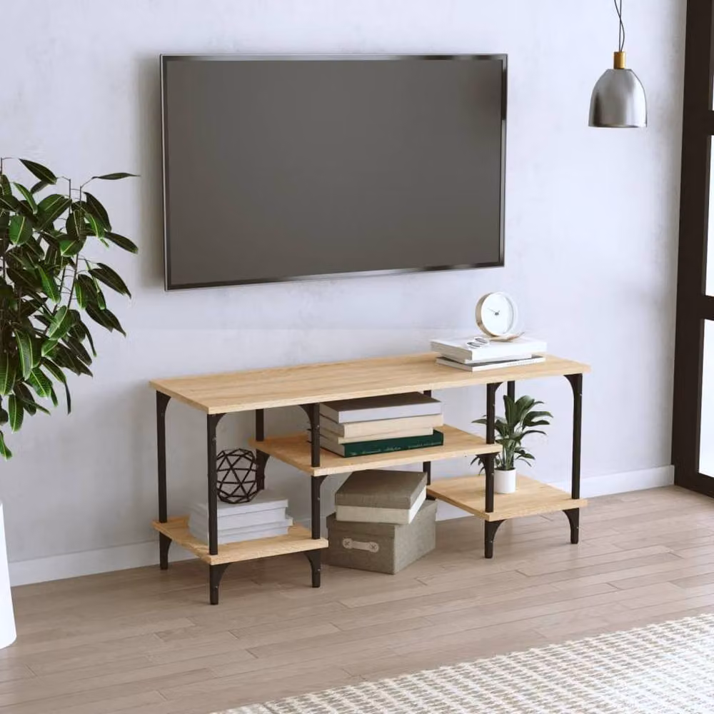 Berkfield Home Industrial TV Cabinet in Beige, W/D/H: 102 x 35 x 45.5 cm – 2
