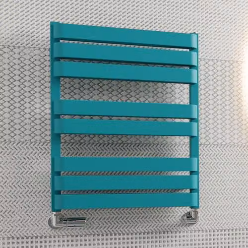 Terma Steel Towel Rail in Matt Petrol Blue, H 65.5 cm x W 50.0 cm