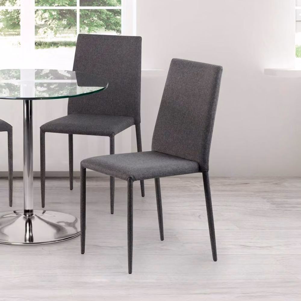 Cheshire Oakridge Set of 4 Modern Fabric Dining Chairs in Slate Grey – 3