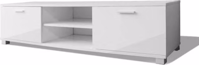 Berkfield Home Modern High-Gloss White TV Cabinet W/D/H: 140 x 40.3 x 34.7 cm