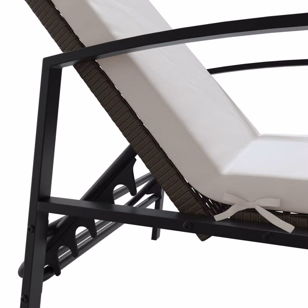 Berkfield Home Brown Poly Rattan Sun Loungers with Table Set – 4