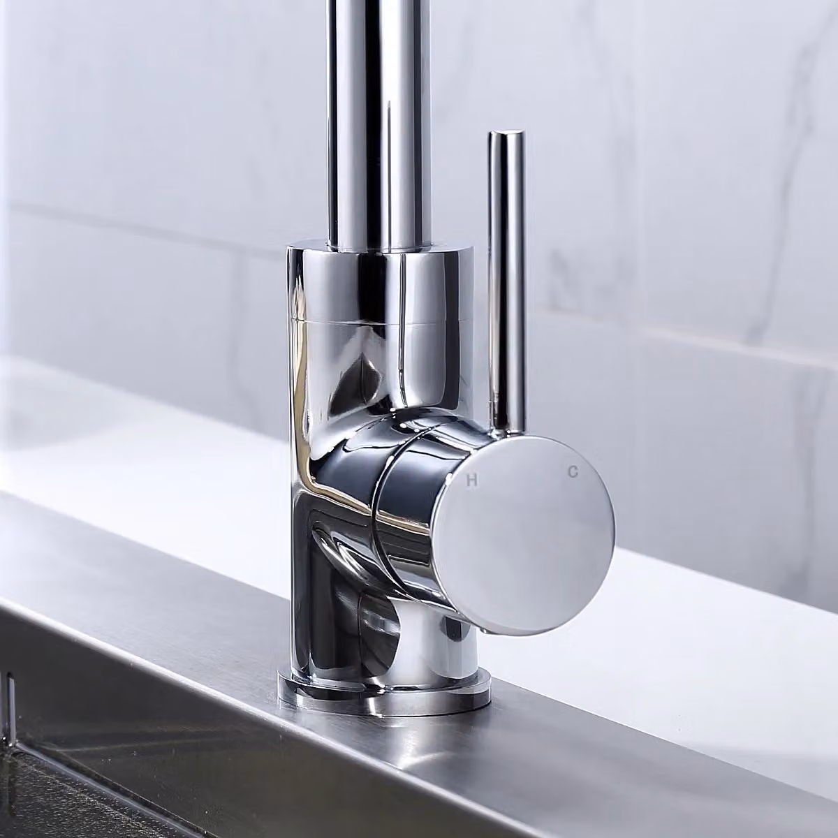 Nes Home Chrome Swivel Spout Monobloc Kitchen Mixer Tap in Silver – 3