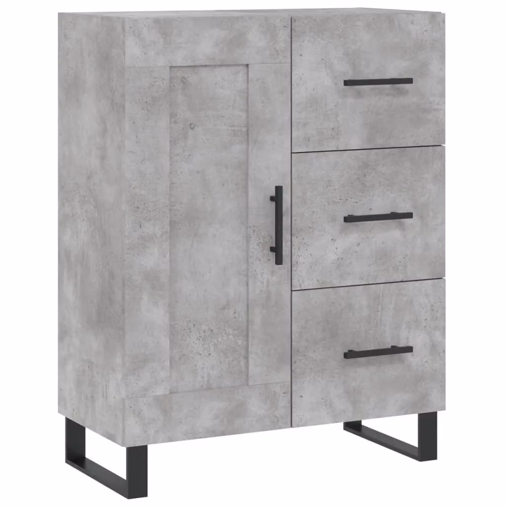 Berkfield Home Modern Sideboard in Concrete Grey, W/D/H: 69.5 x 34 x 90 cm – 2