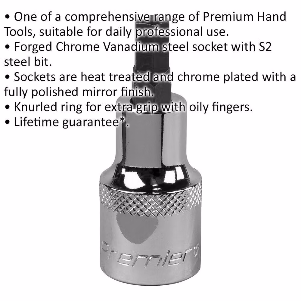 Loops 7mm Hex Socket Bit, 1/2 inch Square Drive, Chrome Vanadium Steel, Silver – 2