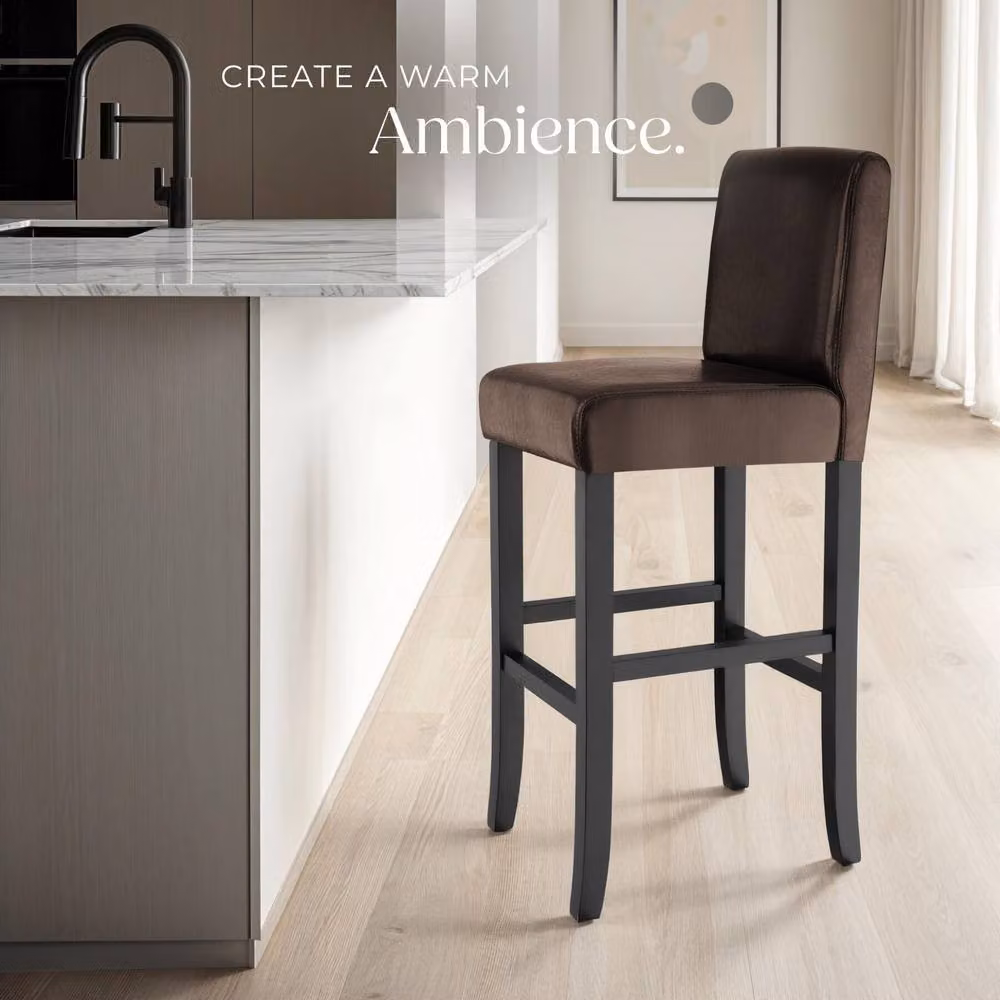 tectake Dover Modern Bar Stool Set of 6 in Brown and Black – 7