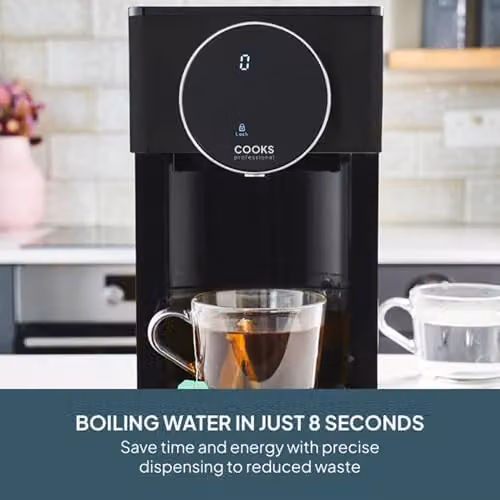 Cooks Professional Digital Hot Water Dispenser 2600W with 4L Tank in Black and Silver – 2