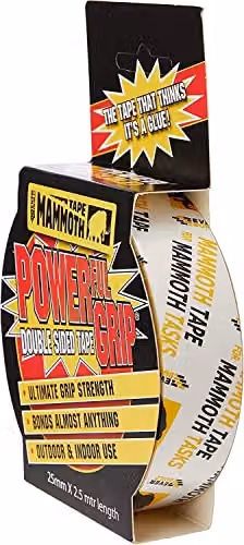 Everbuild Mammoth Powerful Grip Double Sided Tape, Transparent, W: 25 mm, L: 2.5 m – 2