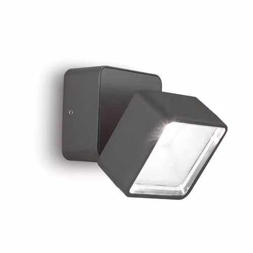 Netlighting Omega Square Single Adjustable Wall Spotlight in Anthracite and Black, IP54, 4000K