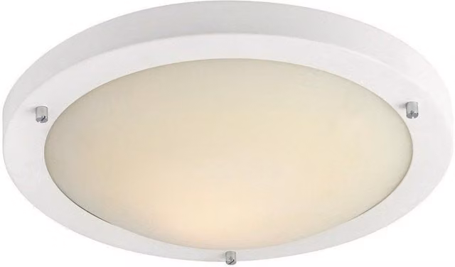 Netlighting Rondo LED Flush Ceiling Light in Matt White with Opal Glass, IP44 Rated