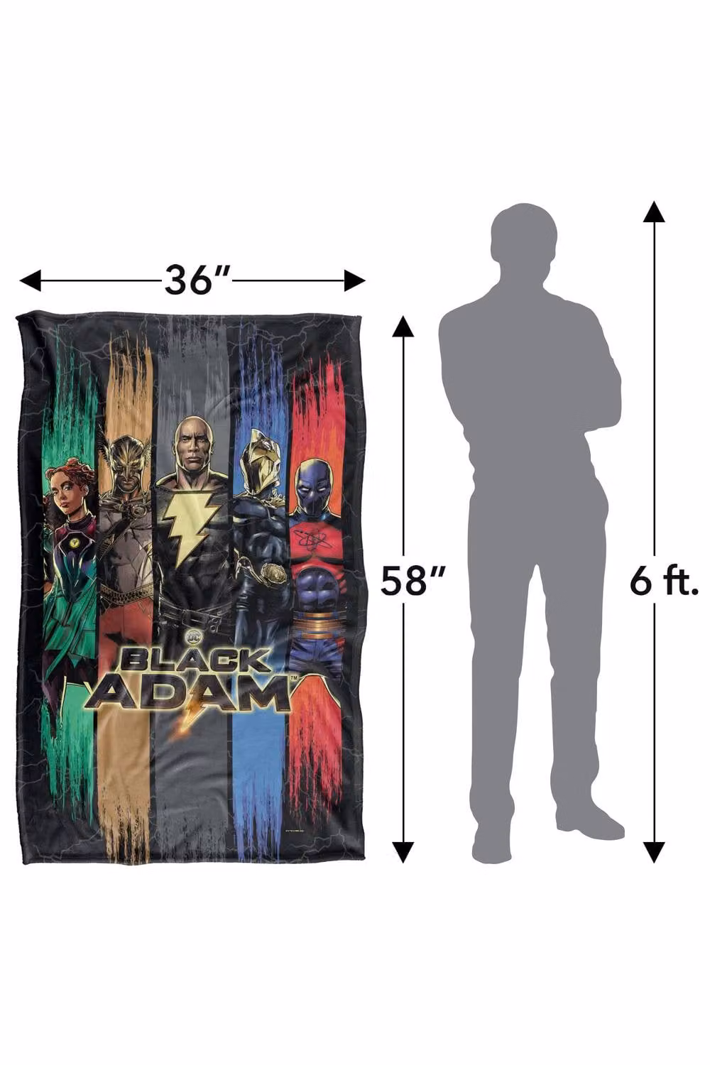 Black Adam Players Silky Touch Super Soft Fleece Throw Blanket, Black and Multicolour, W: 91 cm, D: 147 cm – 8