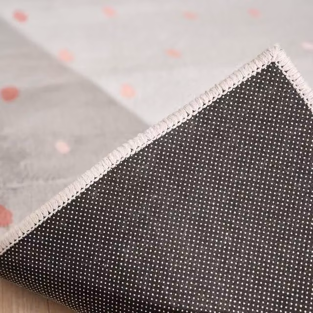 Dreamscene Dalmatian Spotty Print Grey Felt Rug Mat