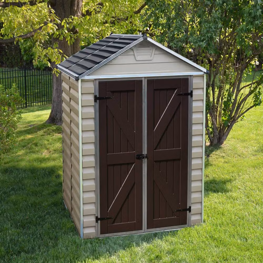 Palram Skylight Polycarbonate Shed in Beige, W: 185 cm, D: 154 cm, H: 217 cm – 2