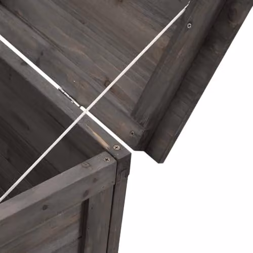 vidaXL Garden Storage Box in Anthracite, Solid Fir Wood, W/D/H: 99 x 49.5 x 58.5 cm – 4