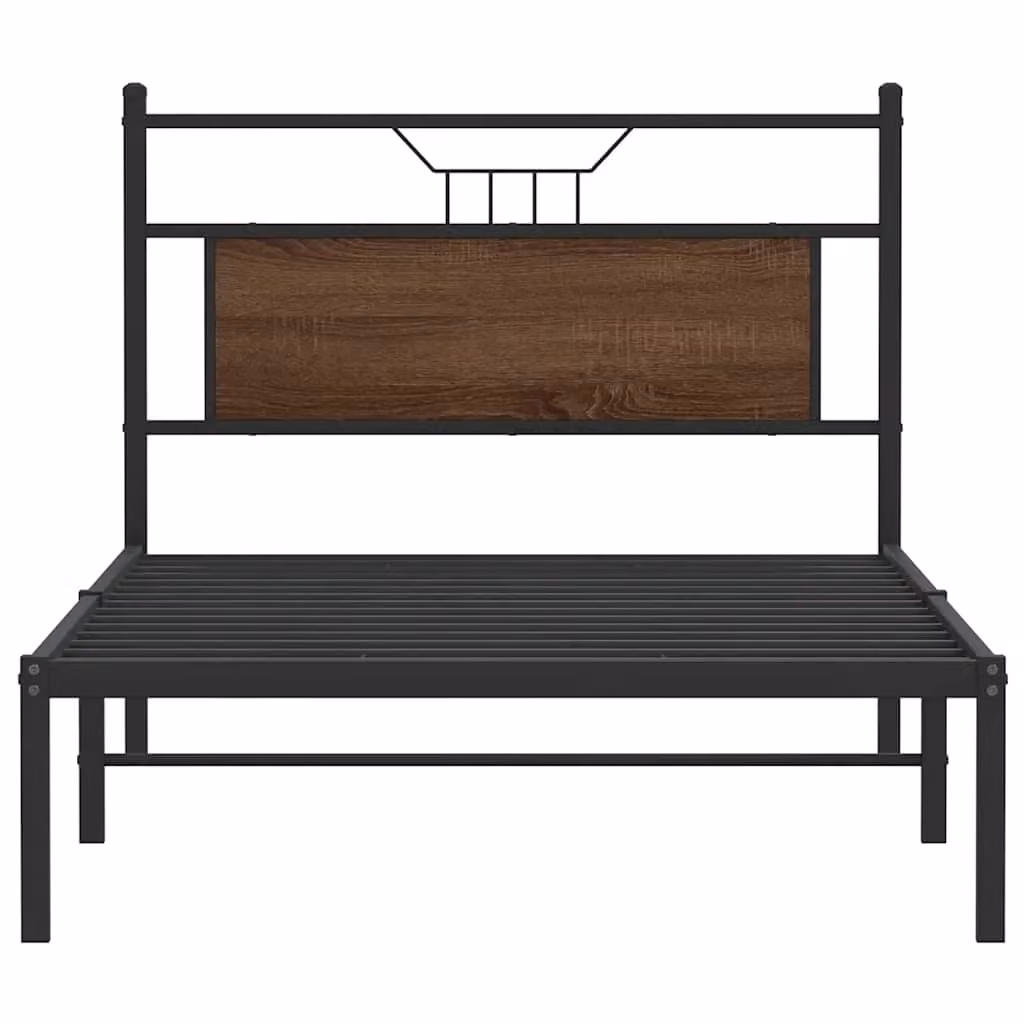 Berkfield Home Bed Frame in Brown Oak, W/D/H: 100 x 200 cm – 3