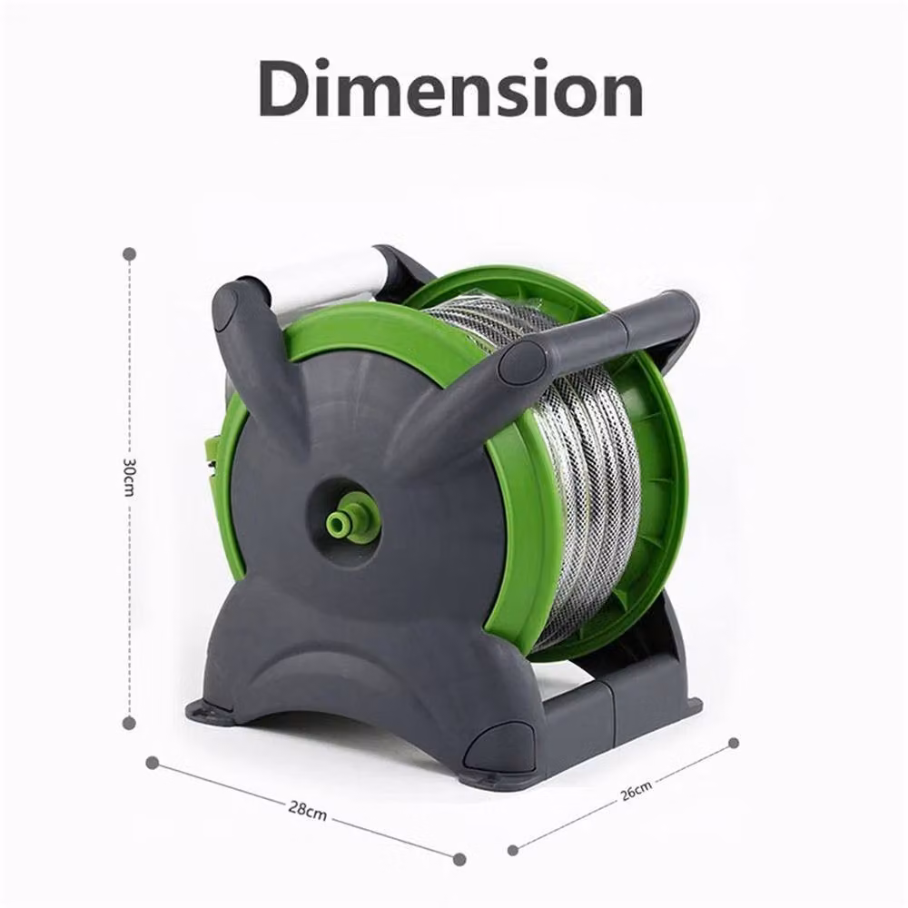 SPETLEK Compact Wall-Mounted Garden Hose Reel with 20m Water Pipe in Green – 2