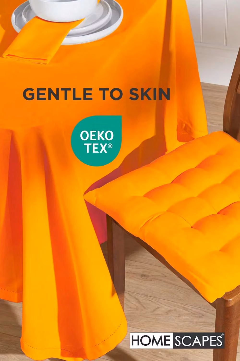 Homescapes Set of 4 Orange Quilted Cotton Seat Pads, W/D/H: 40 x 40 x 6.5 cm – 3