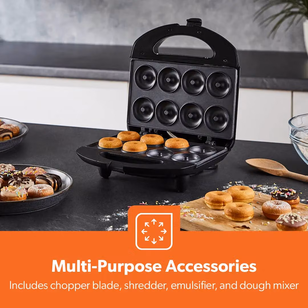Geepas 750W Doughnut Maker Machine with 8 Holes and Cable Storage, Black – 4