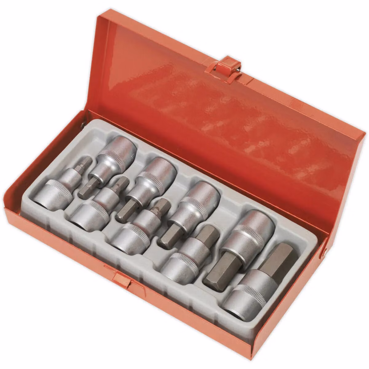 Loops 9 Pack Ball-End Hex Socket Bit Set, 1/2 Inch Square Drive, Multicolour – 2