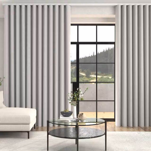 Terrys Manco Textured Stripe Made To Measure Blackout Curtains in Grey Wave Cloud
